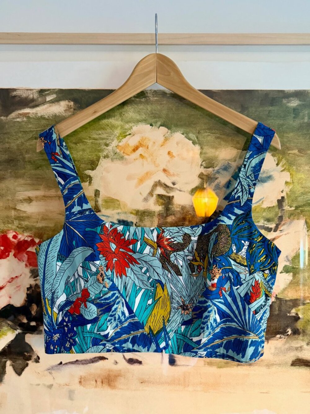 Le Sireneuse Positano Cinderella cropped printed cotton top